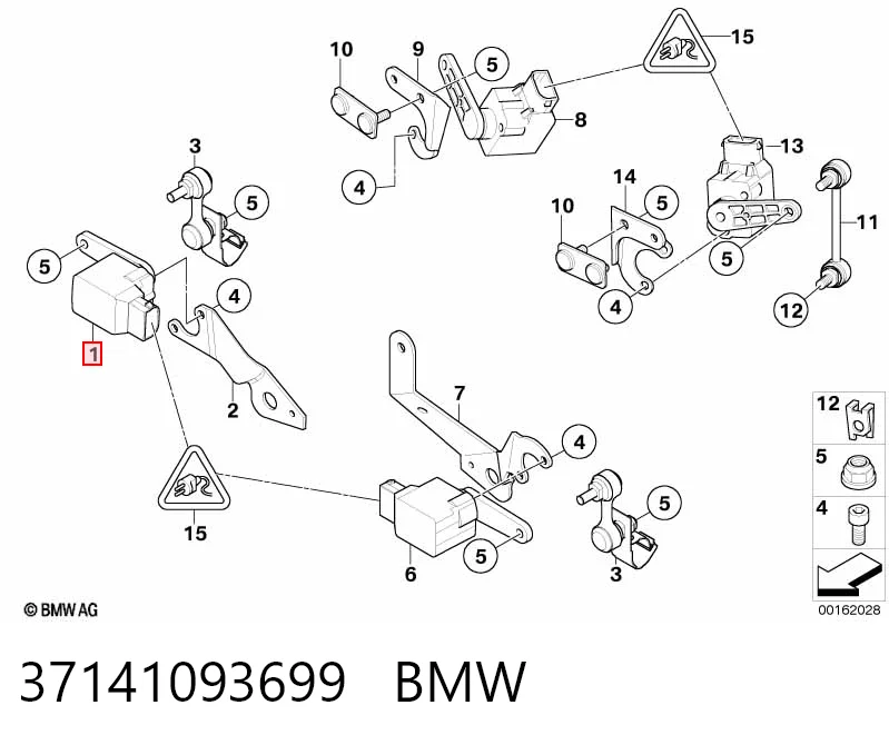 37141093699 BMW Sensor de nivel de carrocería delantero derecho