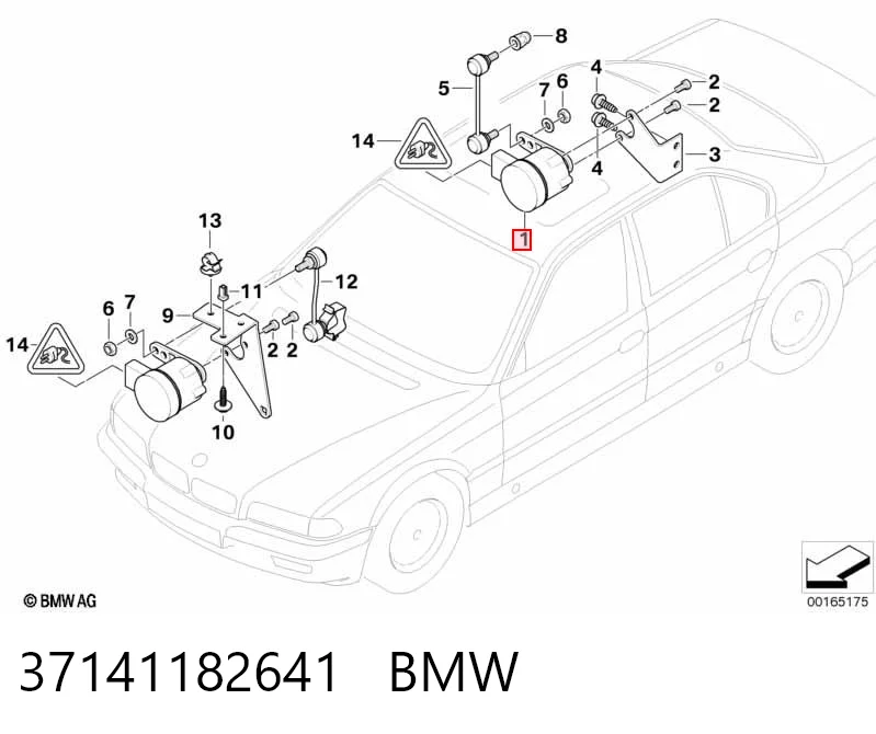 37141182641 BMW Sensor de nivel de carrocería delantero