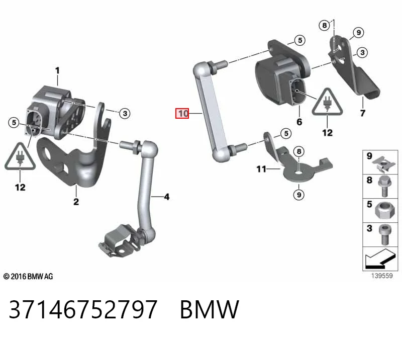 37146752797 BMW Barra trasera del sensor de nivel de carrocería