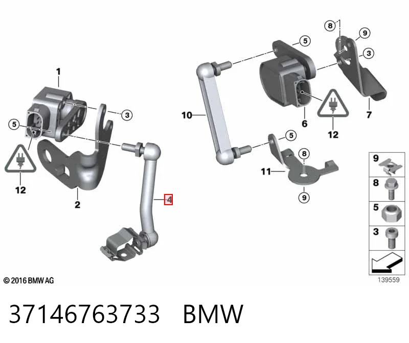 37146763733 BMW Elemento de regulación, regulación del alcance de faros 