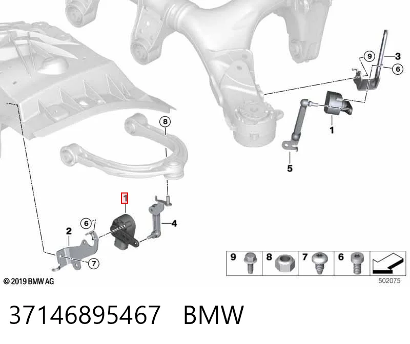 37146895467 BMW Sensor de nivel de carrocería delantero