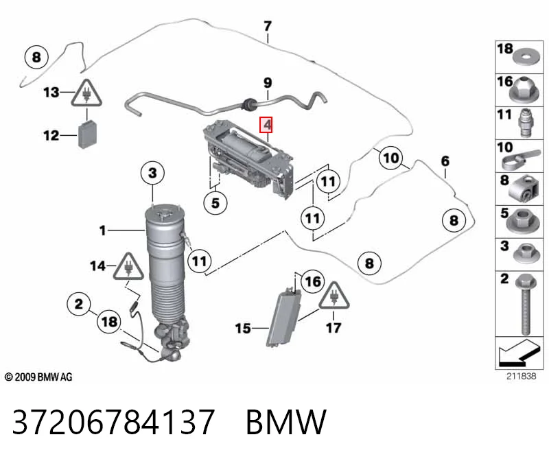 37206784137 BMW Compresor de suspensión neumática
