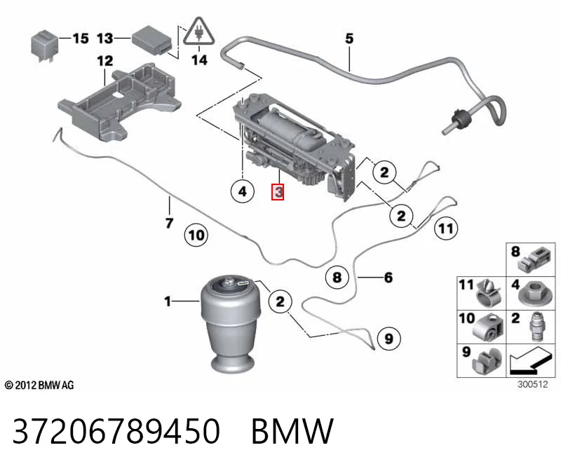 37206789450 BMW Compresor de suspensión neumática