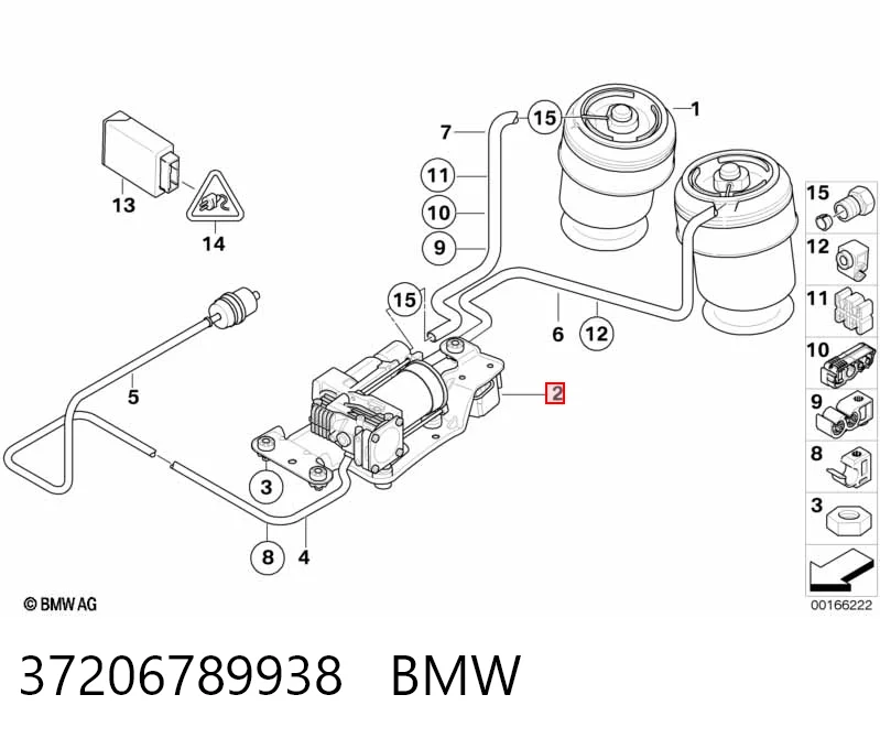 37206789938 BMW Compresor de suspensión neumática