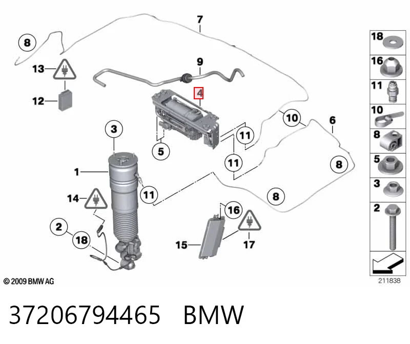 37206794465 BMW Compresor de suspensión neumática