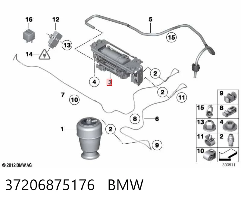 37206875176 BMW Compresor de suspensión neumática