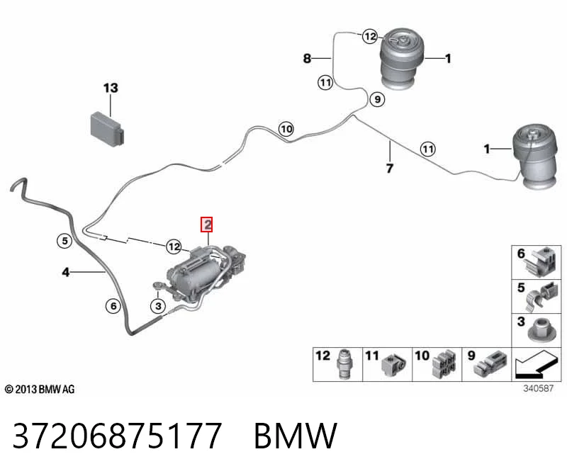 37206875177 BMW Compresor de suspensión neumática