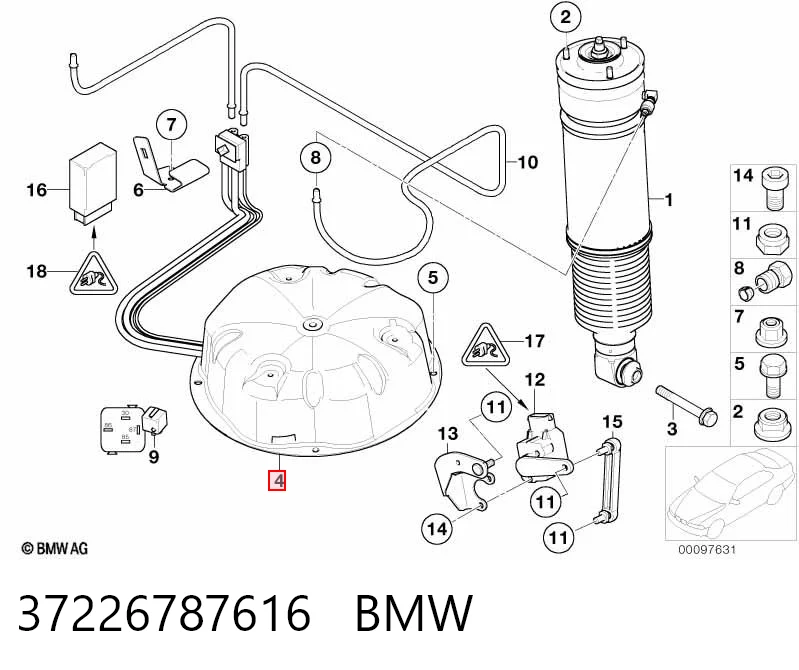 37226787616 BMW Compresor de suspensión neumática
