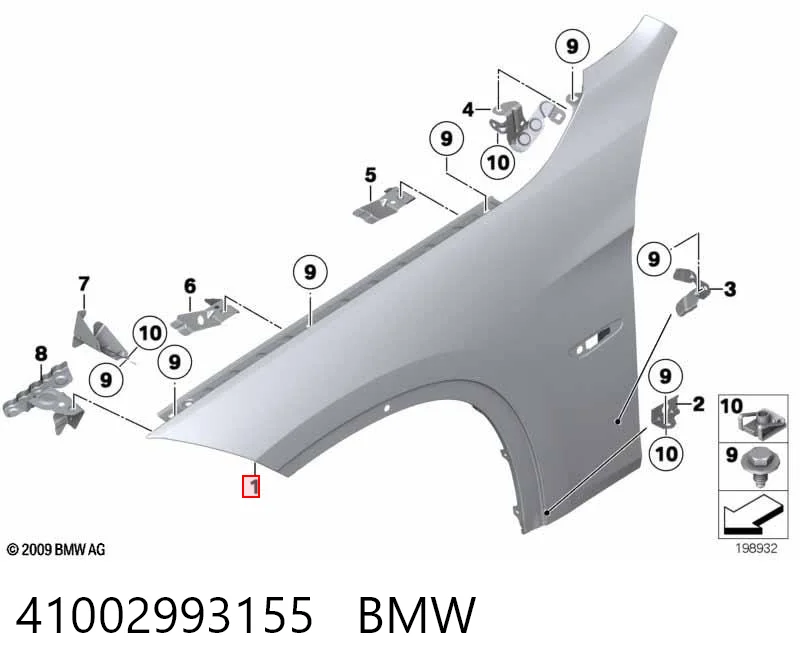 Comprar Aleta delantera izquierda BMW X1 E84 a bajo precio