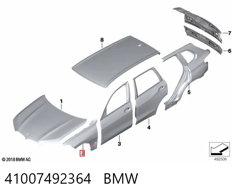 41007492364 BMW Aleta delantera