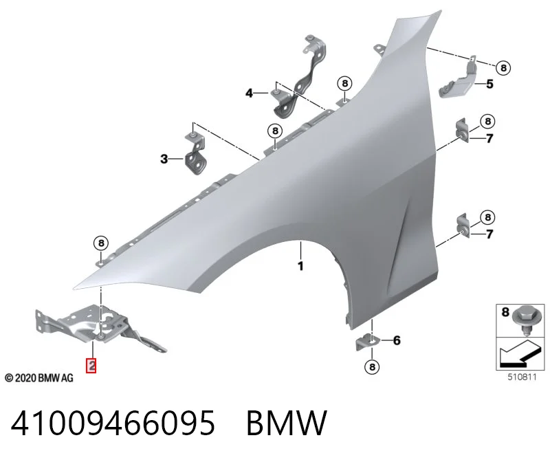 41009466095 BMW Aleta delantera izquierda
