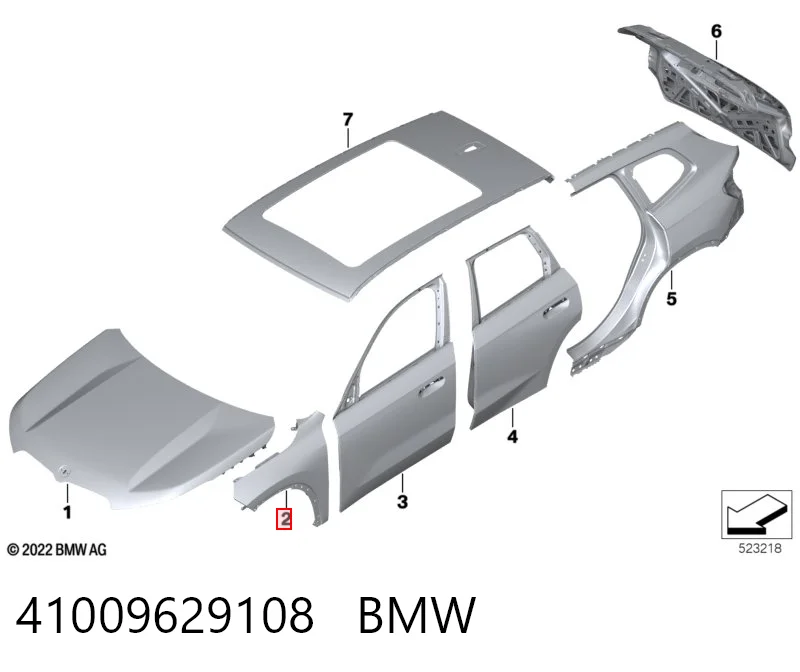 41009629108 BMW Aleta delantera
