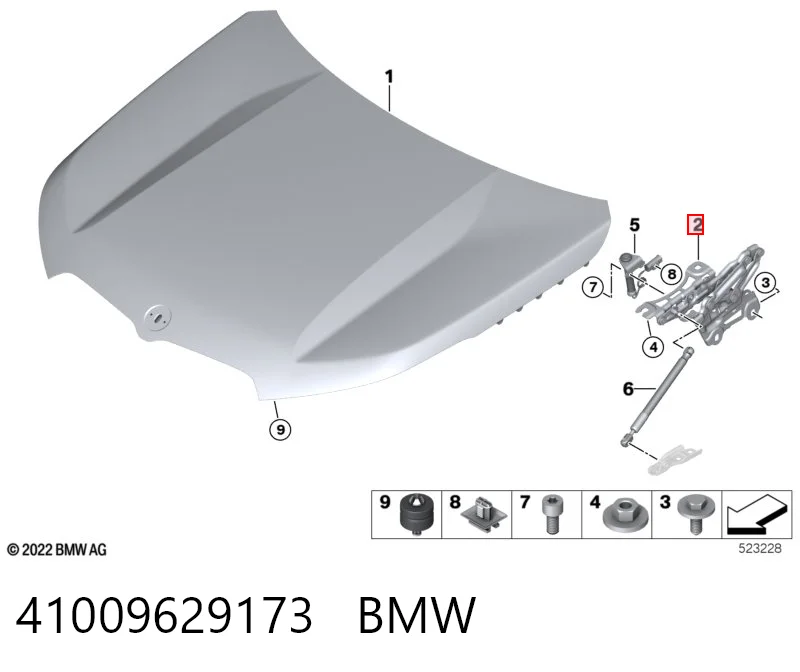 41009629173 BMW Bisagra de capot izquierda