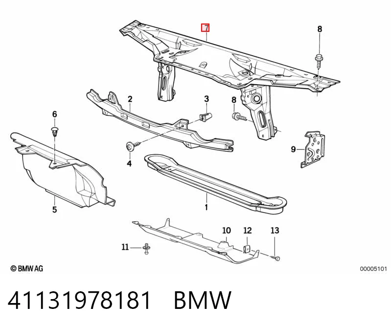 Comprar Panel de soporte del radiador y montaje de faros BMW 5  E34 a bajo precio