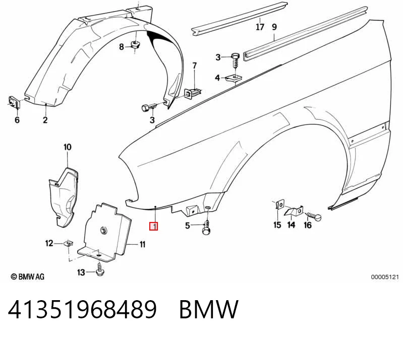 Aleta delantera izquierda BMW 3  (1982-1992)