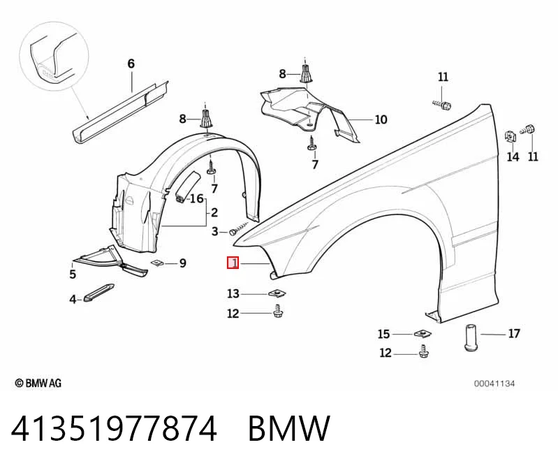 41351977874 BMW Aleta delantera