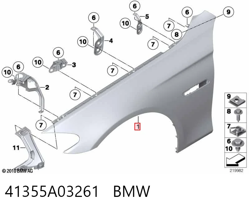 41355A03261 BMW Aleta delantera izquierda