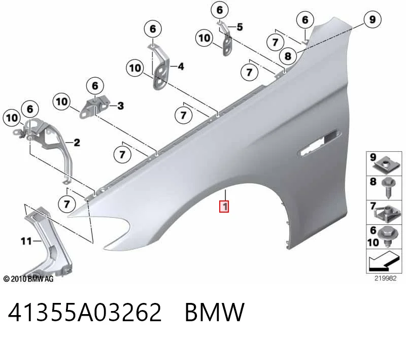 41355A03262 BMW Aleta delantera