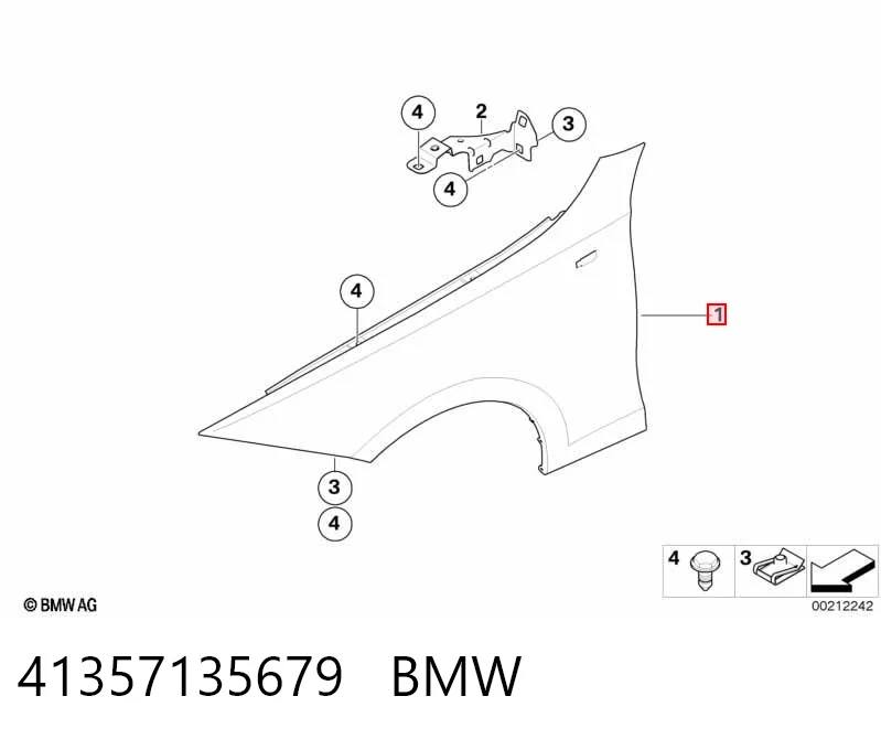 41357135679 BMW Aleta delantera izquierda