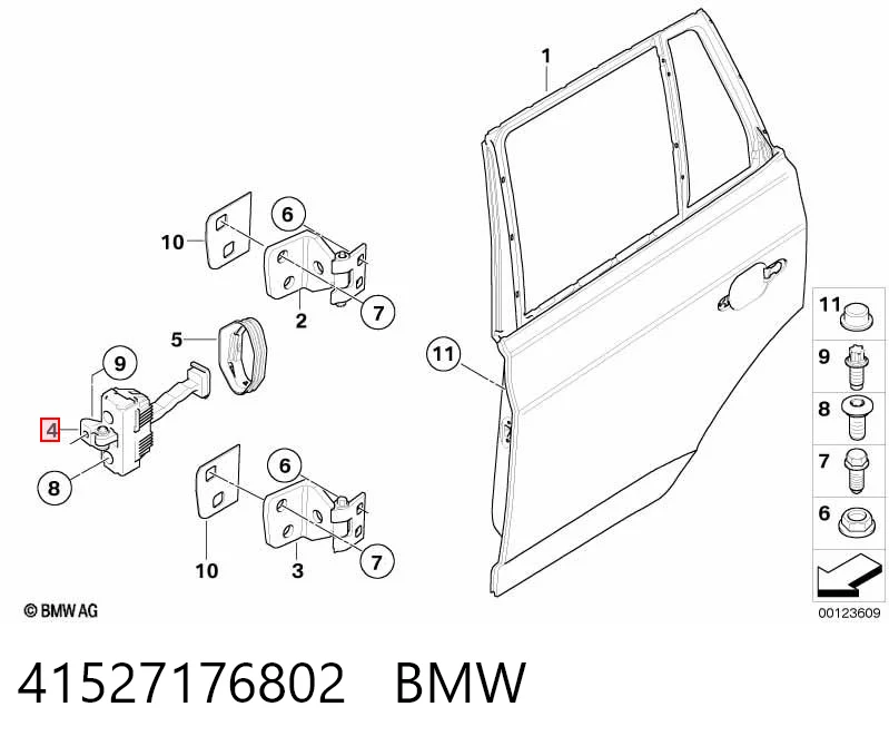 41527176802 BMW Limitador de apertura de puerta trasera