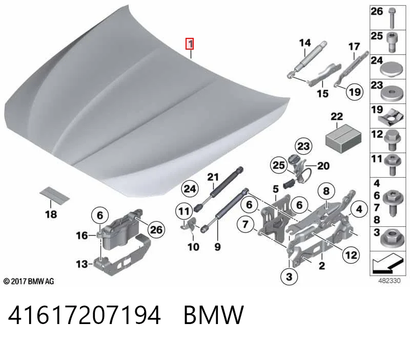 41617207194 BMW Capó delantero