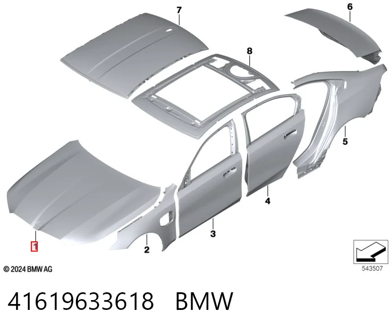 41619633618 BMW Capó delantero