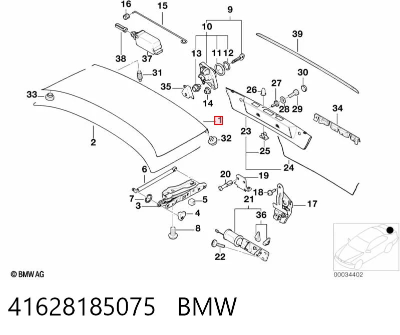 Tapa maletero para BMW 7 E38