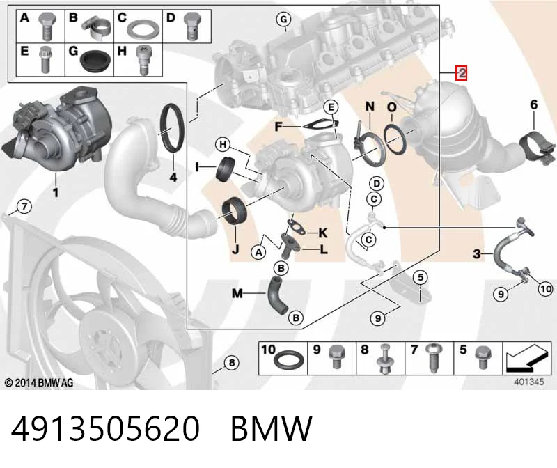 4913505620 BMW Turbo para motor