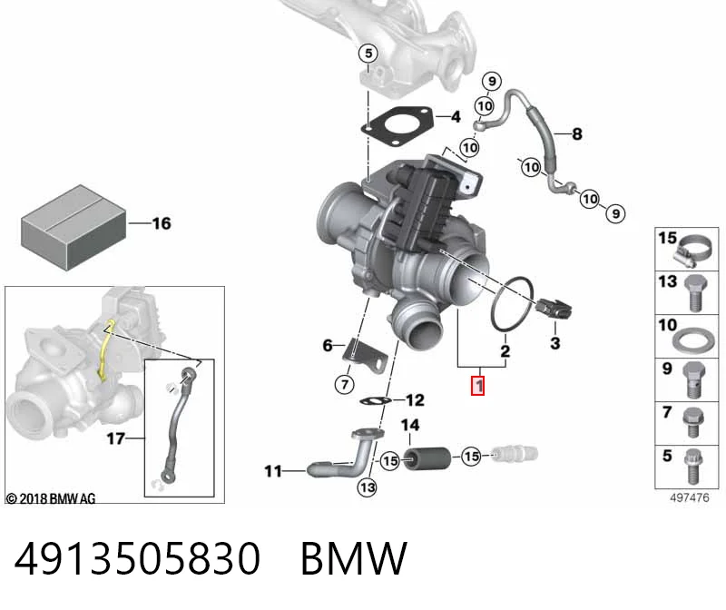 4913505830 BMW Turbo para motor