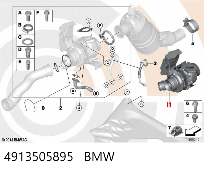 4913505895 BMW Turbo para motor