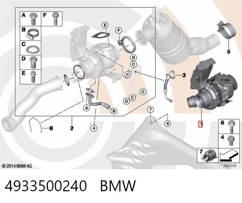 4933500240 BMW Turbo para motor