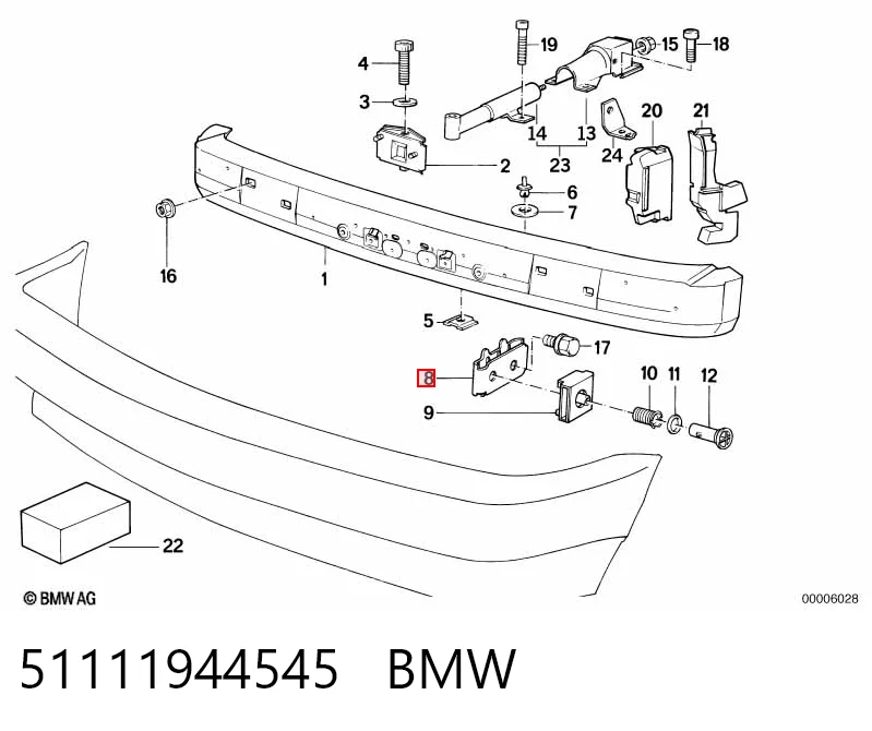 51111944545 BMW Soporte de parachoques delantero