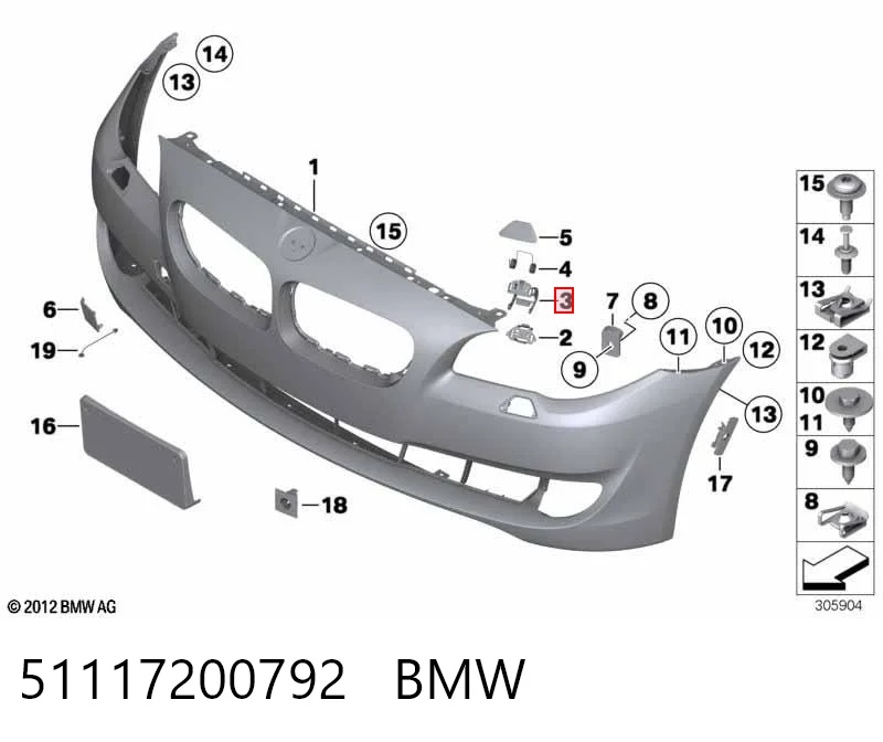 51117200792 BMW Soporte del inyector