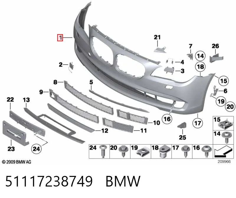 Comprar Parachoques delantero BMW 7  F01, F02, F03, F04 a bajo precio