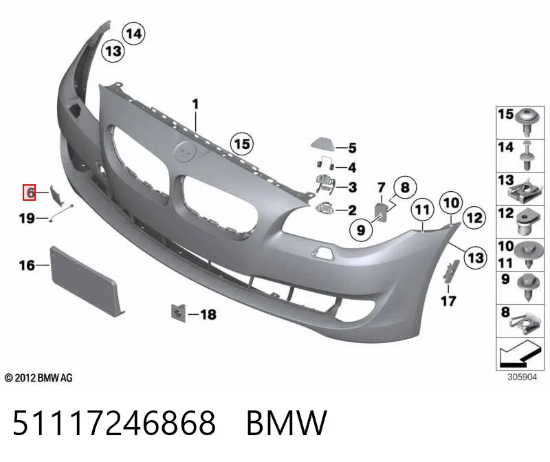 Comprar Tapa del enganche de remolcado delantera BMW 5  F10