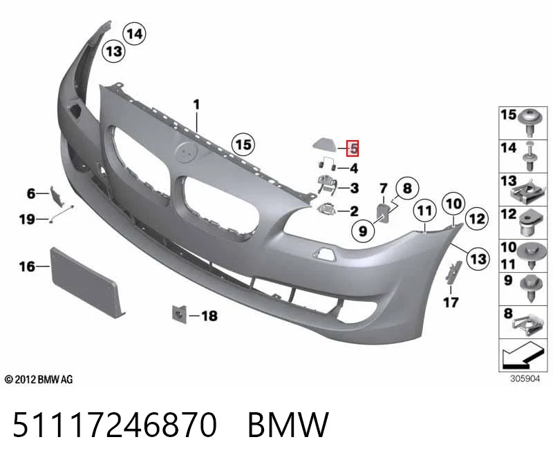 51117246870 BMW Tapa de boquilla lavafaros delantero