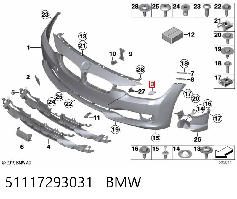 51117293031 BMW Tapa de boquilla lavafaros delantero