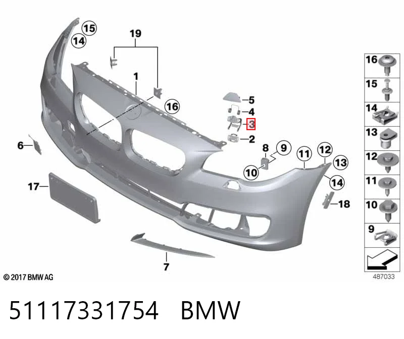 51117331754 BMW Soporte de inyector de lavafaros