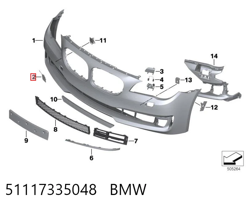 Comprar Tapa del gancho de remolque del parachoques delantero BMW 7  F01, F02, F03, F04 a bajo precio