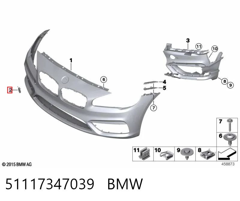 Tapa cubre gancho de remolque para parachoques delantera BMW 2 Active Tourer familiar (F45) (2013 - 2021) precio, desde 31,10 EUR