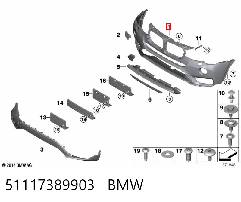 51117389903 BMW Paragolpes delantero
