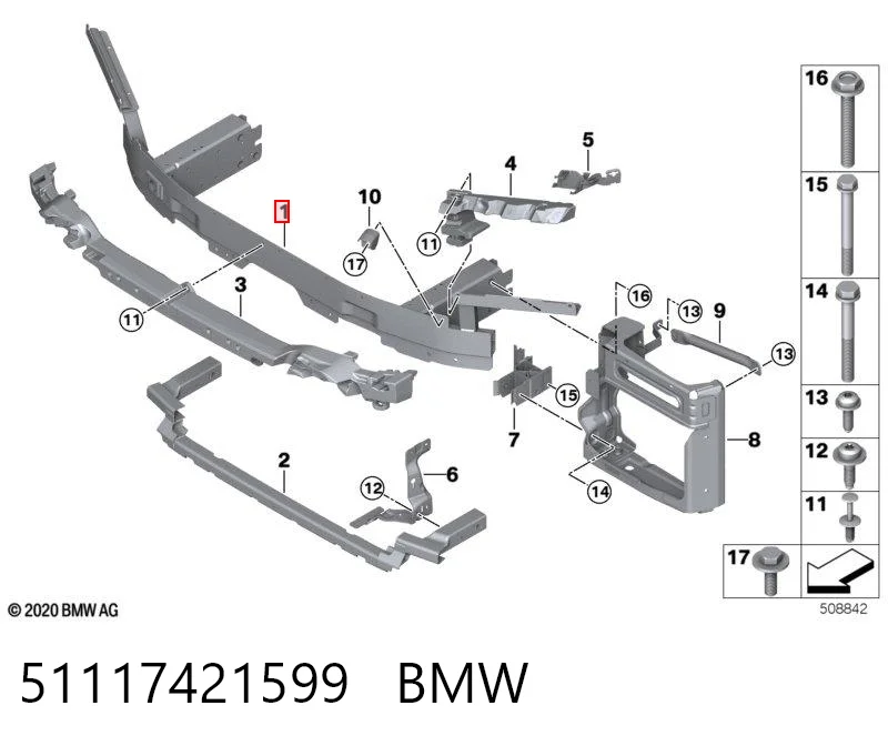 Comprar Refuerzo de parachoques delantero BMW X6  G06, F96 a bajo precio