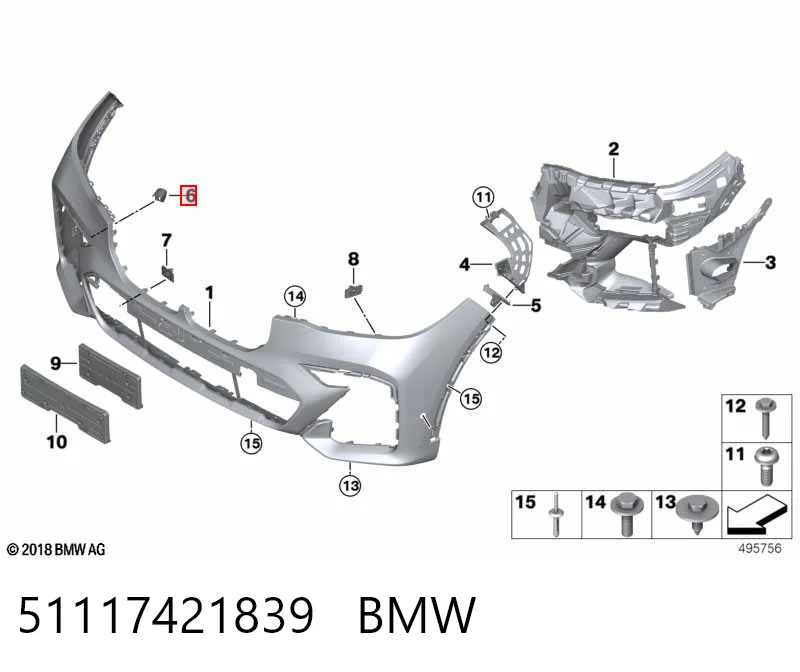 51117421839 BMW Soporte de parachoques delantero