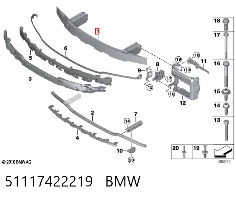 Comprar Refuerzo de parachoques delantero BMW 3  G20, G80, G28 a bajo precio