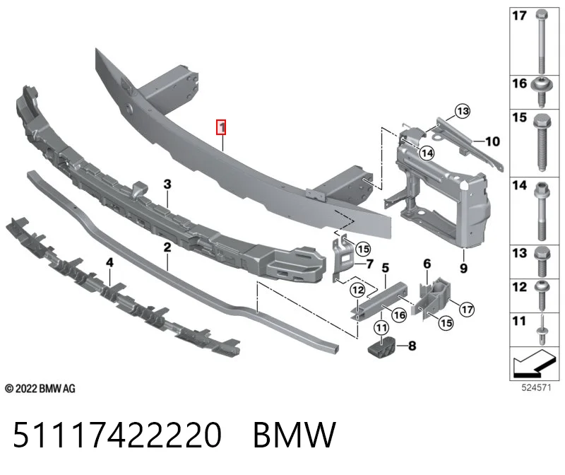 Refuerzo de parachoques delantero BMW 3 sedán (G20, G80, G28) (2018 - 2026) precio, desde 132,33 EUR