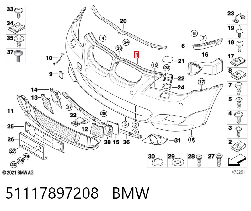 51117897208 BMW Paragolpes delantero