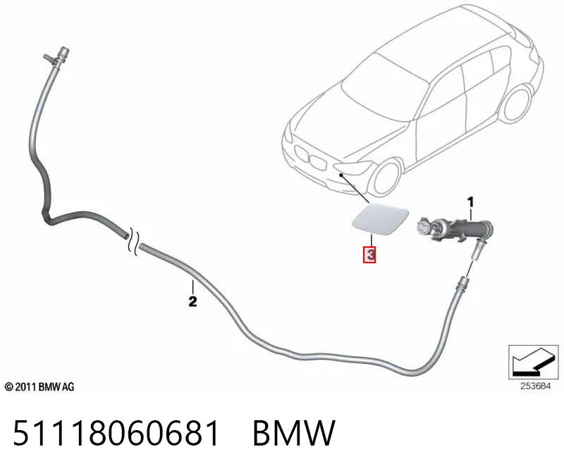 51118060681 BMW Tapa de boquilla lavafaros delantero