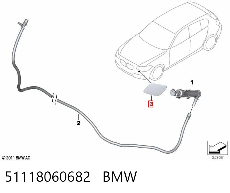 51118060682 BMW Tapa de boquilla lavafaros delantero