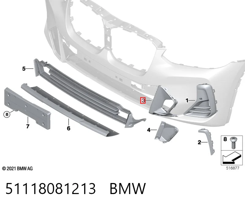 51118081213 BMW Deflector de aire del radiador izquierdo