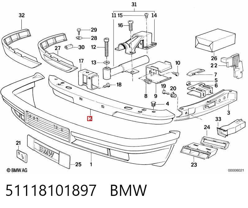Comprar Refuerzo de parachoques delantero BMW 7  E32 a bajo precio
